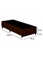 Cama Box Solteiro Suede Cama Marrom 88x188x42cm