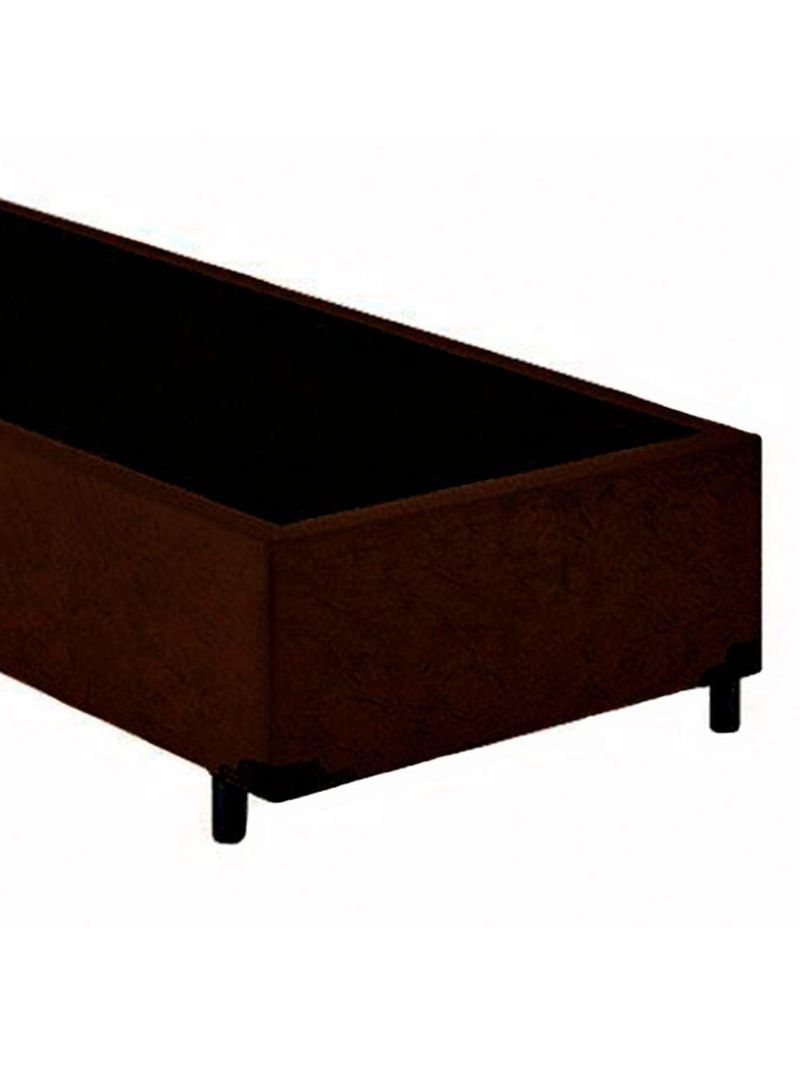 Cama Box Solteiro Suede Cama Marrom 88x188x42cm