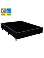 Cama Box Casal Sintético Cama Preto 138x188x42cm