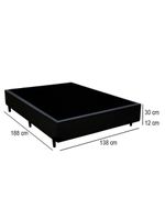 Cama Box Casal Sintético Cama Preto 138x188x42cm