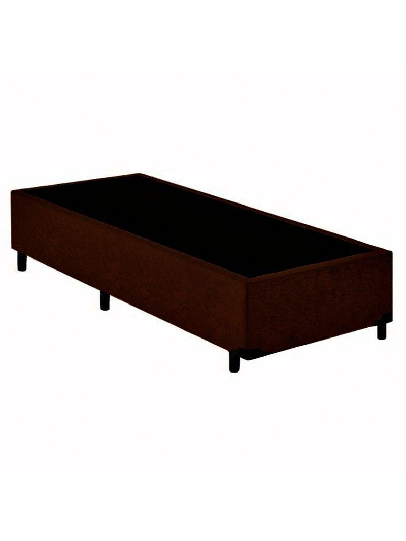 Cama Box Solteiro Suede Cama Marrom 88x188x42cm