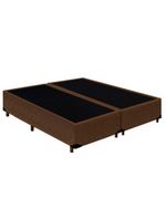 Cama Box King Bipartido Suede Cama Marrom 192x203x42cm