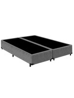 Cama Box Queen Bipartido Suede Cama Cinza 158x198x42cm