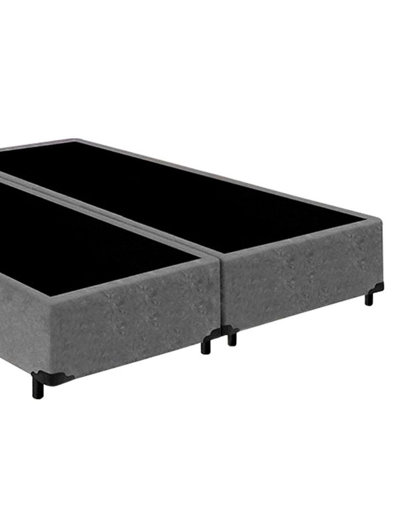 Cama Box Queen Bipartido Suede Cama Cinza 158x198x42cm