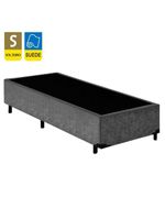 Cama Box Solteiro Suede Cama Cinza 88x188x42cm