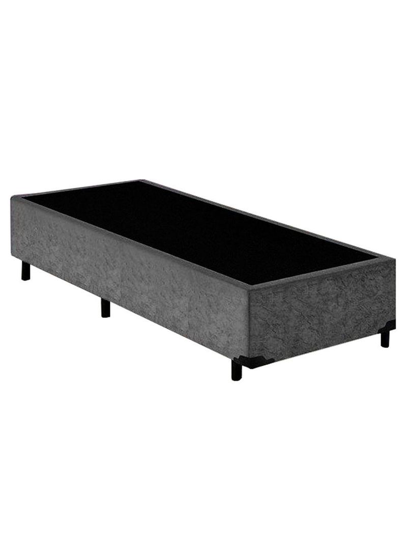 Cama Box Solteiro Suede Cama Cinza 88x188x42cm