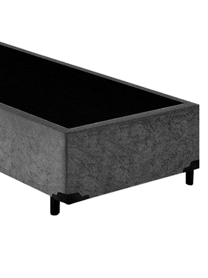Cama Box Solteiro Suede Cama Cinza 88x188x42cm
