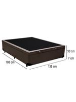 Cama Box Baú Casal Sintético Cama Marrom 138x188x45cm