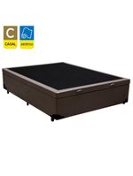 Cama Box Baú Casal Sintético Cama Marrom 138x188x45cm