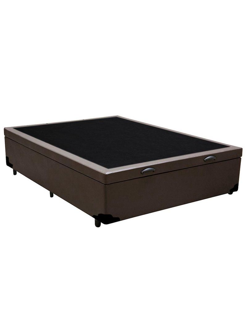 Cama Box Baú Casal Sintético Cama Marrom 138x188x45cm
