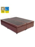 Cama Box Baú King Bipartido Sintético Cama Marrom 192x203x45cm