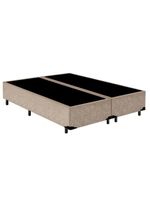 Cama Box Queen Bipartido Suede Cama Bege 158x198x42cm