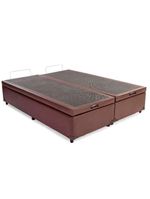 Cama Box Baú King Bipartido Sintético Cama Marrom 192x203x45cm