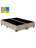 Cama Box Queen Bipartido Suede Cama Bege 158x198x42cm