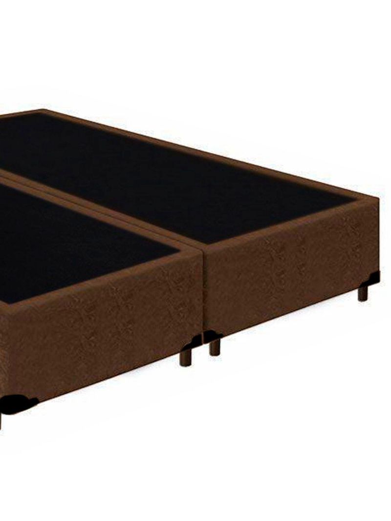 Cama Box King Bipartido Suede Cama Marrom 192x203x42cm