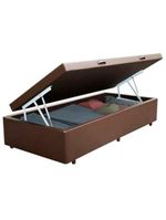 Cama Box Baú Solteiro Sintético Cama Marrom 88x188x45cm