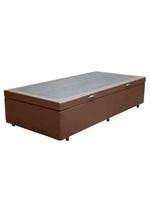 Cama Box Baú Solteiro Sintético Cama Marrom 88x188x45cm
