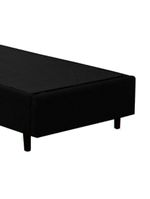 Cama Box Solteiro Suede Cama Preto 88x188x42cm