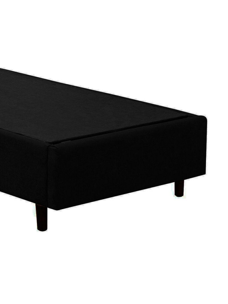 Cama Box Solteiro Suede Cama Preto 88x188x42cm