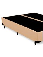 Cama Box Casal Bipartido Sintético Cama Bege 138x188x42cm