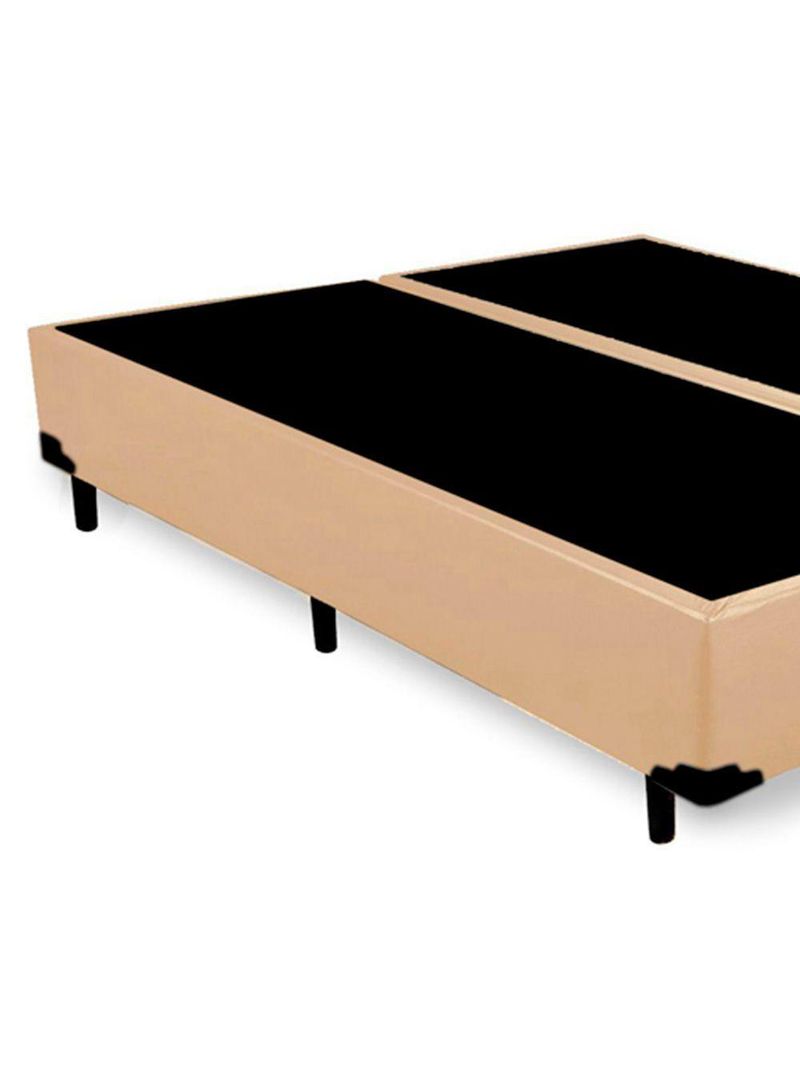 Cama Box Casal Bipartido Sintético Cama Bege 138x188x42cm