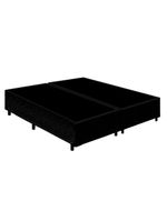 Cama Box Queen Bipartido Suede Cama Preto 158x198x42cm