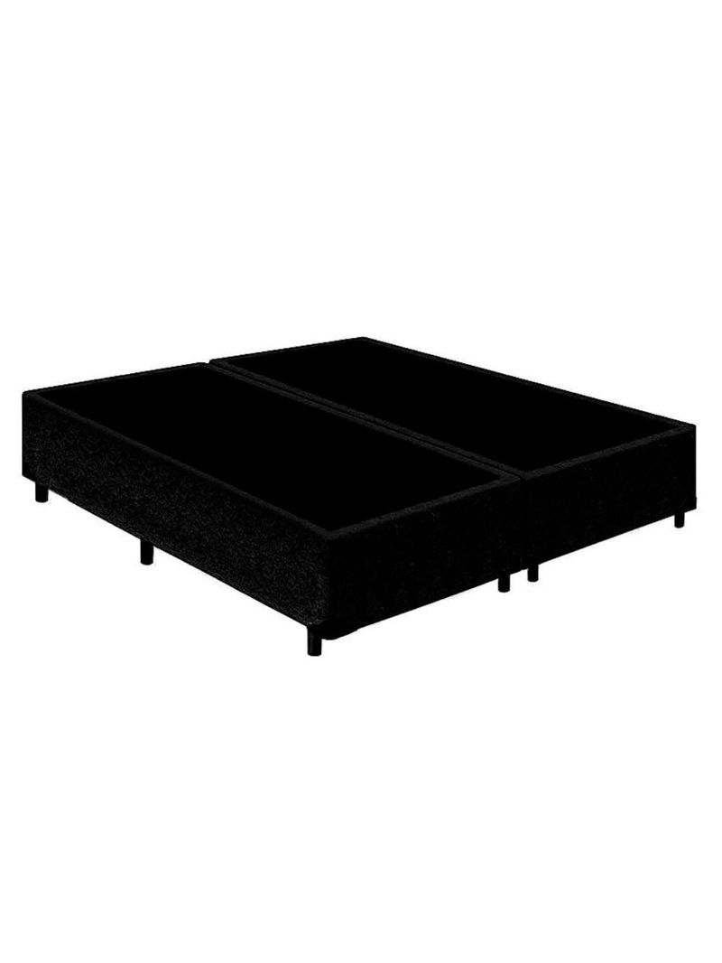 Cama Box Queen Bipartido Suede Cama Preto 158x198x42cm