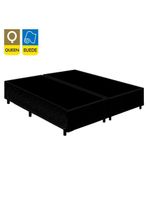 Cama Box Queen Bipartido Suede Cama Preto 158x198x42cm