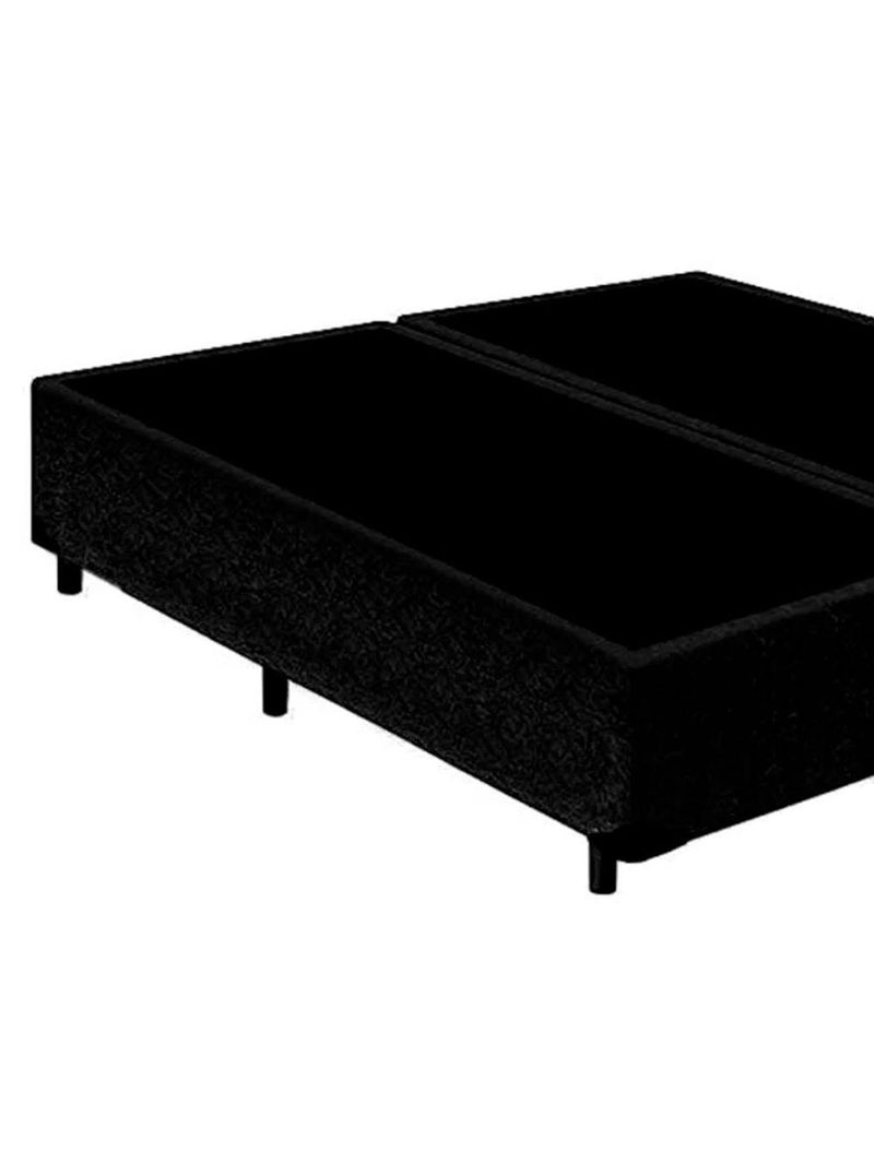 Cama Box Queen Bipartido Suede Cama Preto 158x198x42cm