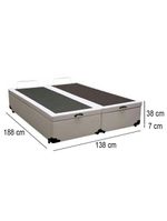 Cama Box Baú Casal Bipartido Sintético Cama Branco 138x188x45cm