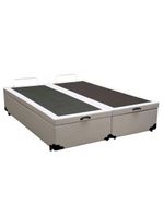 Cama Box Baú Casal Bipartido Sintético Cama Branco 138x188x45cm