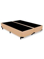 Cama Box Casal Bipartido Sintético Cama Bege 138x188x42cm