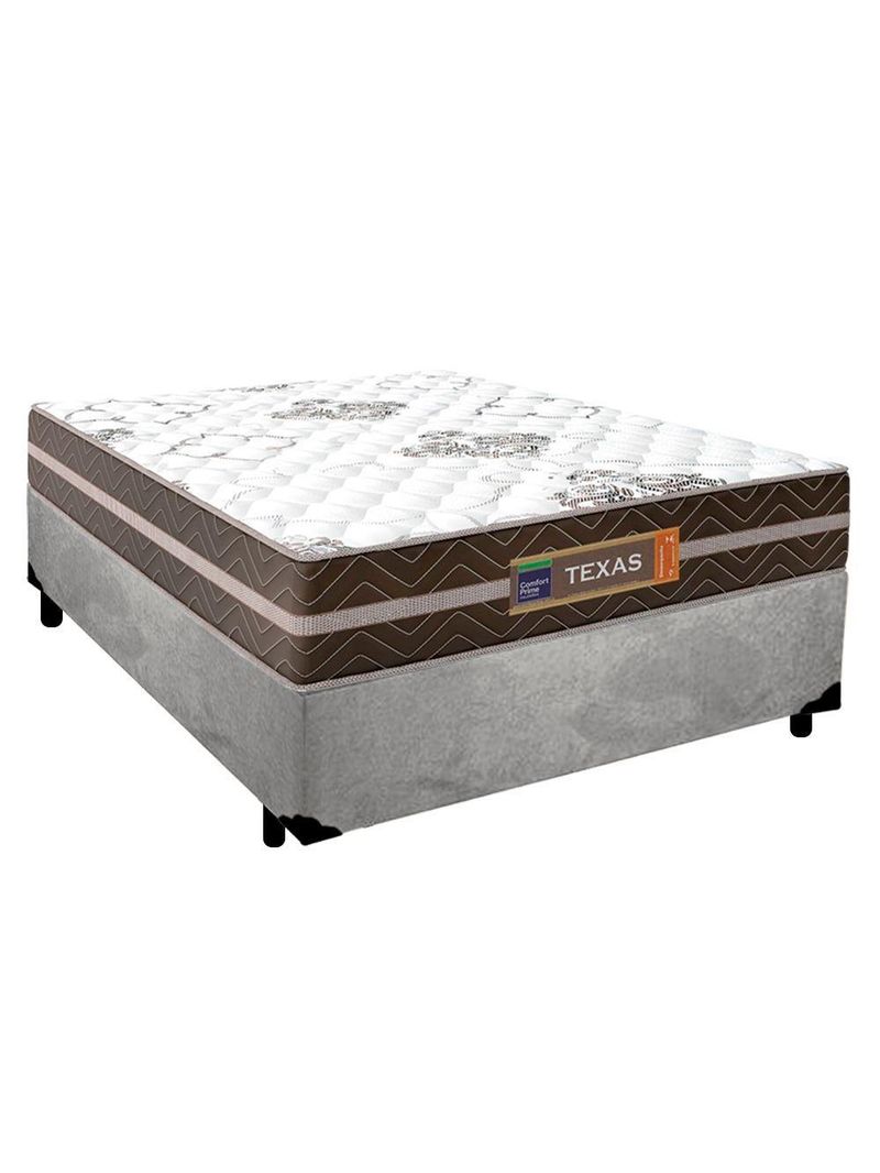 Cama Box Casal Suede Colchão Molas Ensacadas Colchões 138cm Suporta Até 120 Kg Por Pessoa Cor:cinza
