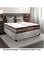 Cama Box Casal Suede Colchão Molas Ensacadas Colchões 138cm Suporta Até 120 Kg Por Pessoa Cor:cinza