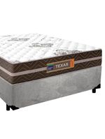 Cama Box Casal Suede Colchão Molas Ensacadas Colchões 138cm Suporta Até 120 Kg Por Pessoa Cor:cinza