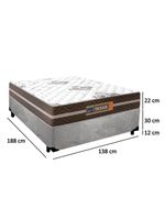 Cama Box Casal Suede Colchão Molas Ensacadas Colchões 138cm Suporta Até 120 Kg Por Pessoa Cor:cinza