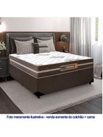 Cama Box Casal Sintético Colchão Molas Ensacadas Colchões 138cm Marrom Suporta Até 120 Kg Por Pessoa