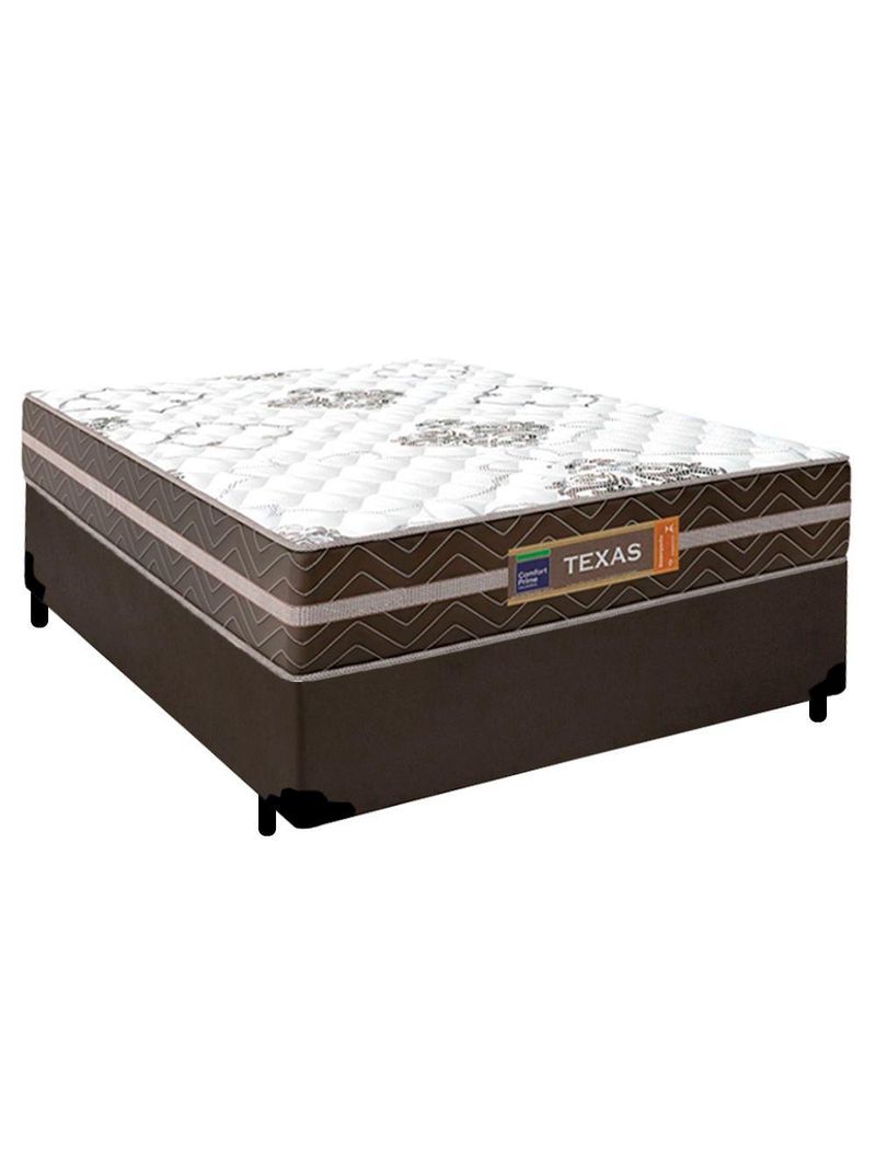 Cama Box Casal Sintético Colchão Molas Ensacadas Colchões 138cm Marrom Suporta Até 120 Kg Por Pessoa