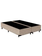Cama Box Casal Bipartido Suede Cama Bege 138x188x42cm