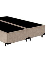 Cama Box Casal Bipartido Suede Cama Bege 138x188x42cm