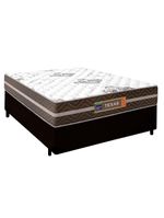Cama Box Casal Sintético Colchão Molas Ensacadas Colchões 138cm Suporta Até 120 Kg Por Pessoa preto