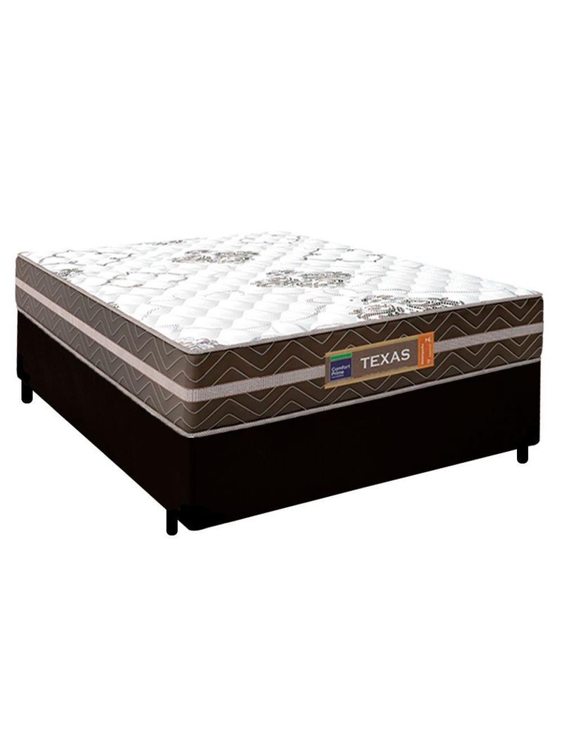 Cama Box Casal Sintético Colchão Molas Ensacadas Colchões 138cm Suporta Até 120 Kg Por Pessoa preto