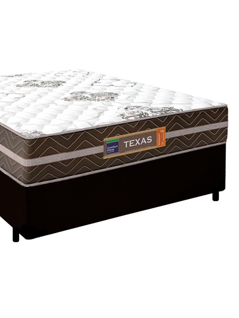 Cama Box Casal Sintético Colchão Molas Ensacadas Colchões 138cm Suporta Até 120 Kg Por Pessoa preto