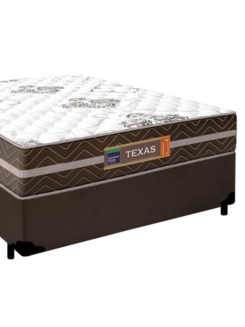 Cama Box Casal Sintético Colchão Molas Ensacadas Colchões 138cm Marrom Suporta Até 120 Kg Por Pessoa