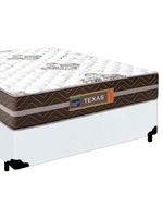 Cama Box Casal Sintético + Colchão Molas Ensacadas Texas Colchões 138x188x64cm Branco