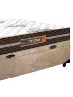 Cama Box Baú Casal Suede Colchão Molas Ensacadas Colchões 138cm Bege Suporta Até 120 Kg Por Pessoa