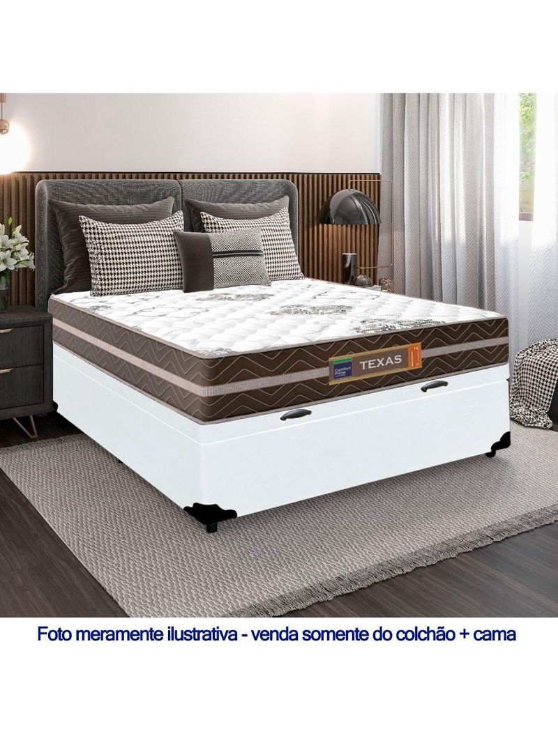 Cama Box Baú Casal Sintético Colchão Molas Ensacadas Colchões 138cm Suporta Até 120 Kg Por Pessoa br