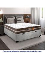 Cama Box Baú Casal Suede Colchão Molas Ensacadas Colchões 138cm Suporta Até 120 Kg Por Pessoa cinza
