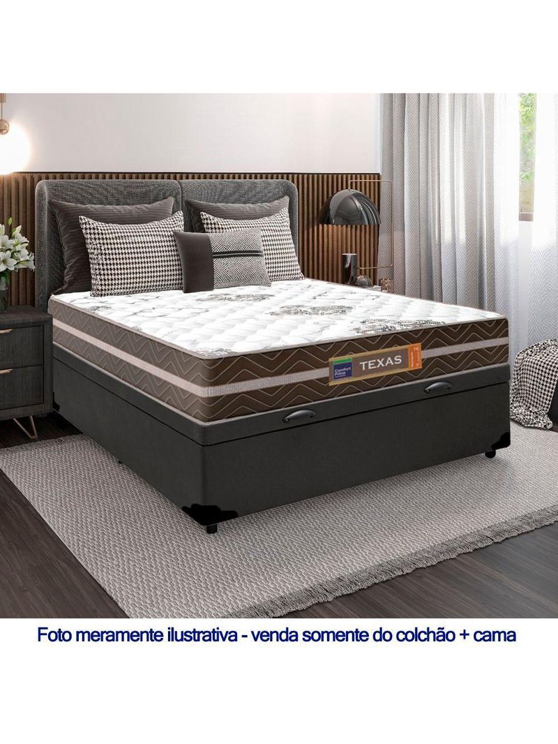 Cama Box Baú Casal Sintético Colchão Molas Ensacadas Colchões 138cm Suporta Até 120 Kg Por Pessoa ci