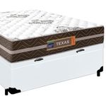 Cama Box Baú Casal Sintético Colchão Molas Ensacadas 138cm Branco Suporta Até 120 Kg Por Pessoa